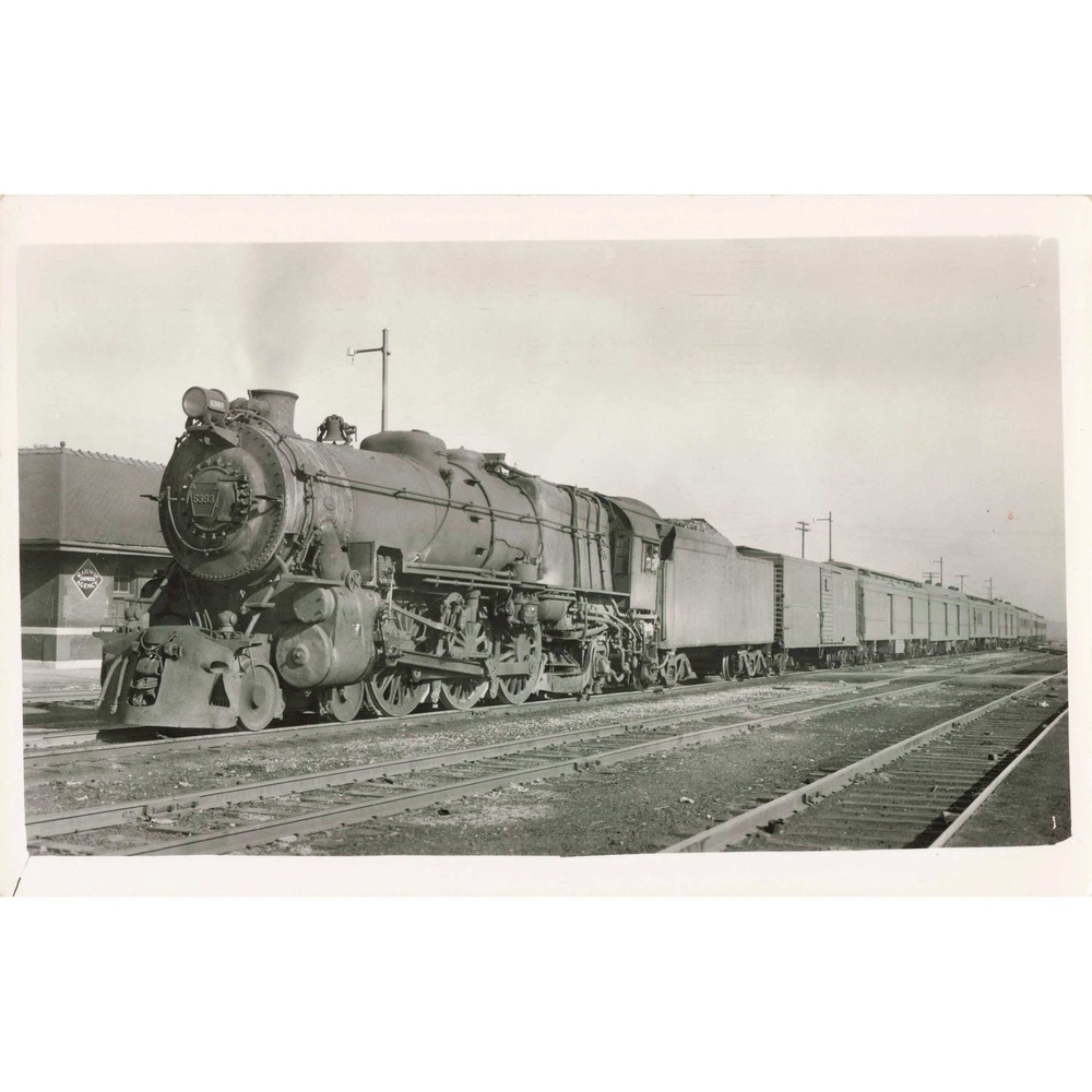 RPPC Steam Locomotive 5393 Depot Railway Express Real Photo Postcard - Picture 1 of 2